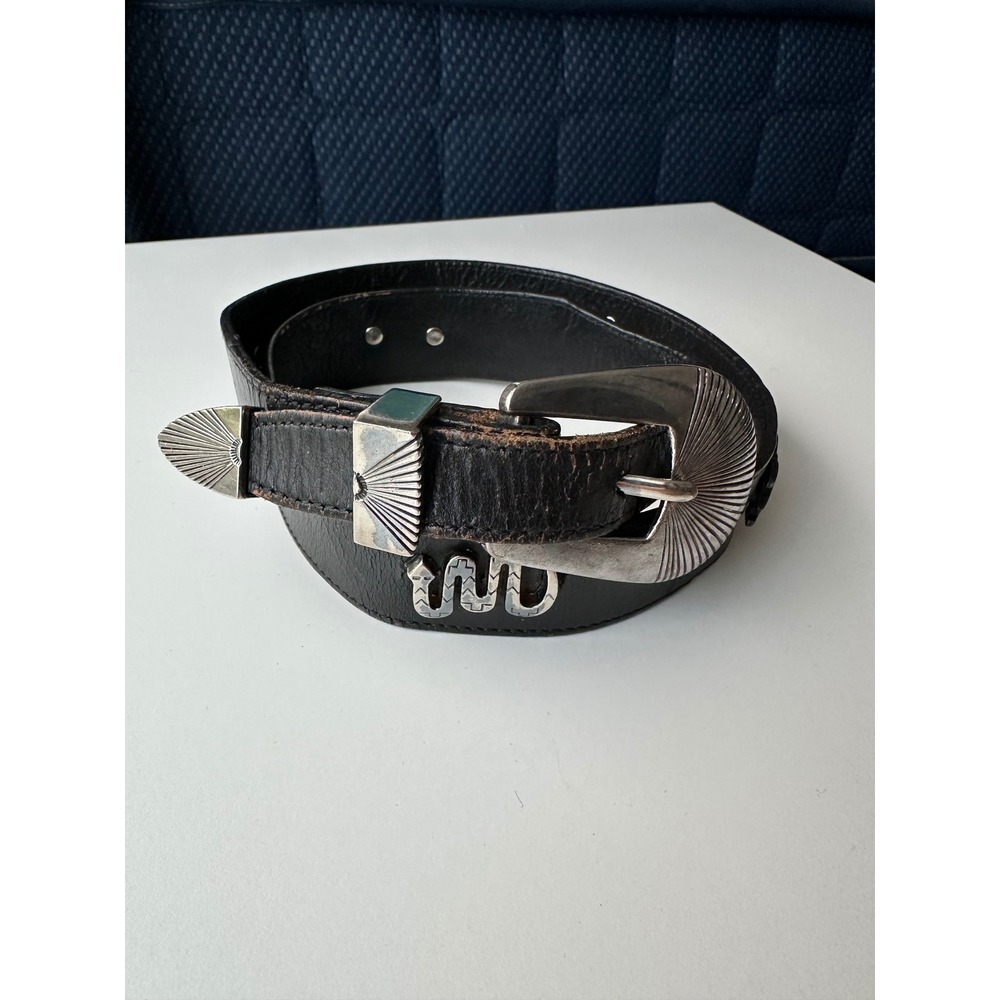 Vintage 1990 Leegin Silver Creek Leather Western Spirit Animal Concho Belt 30 - Picture 2 of 14